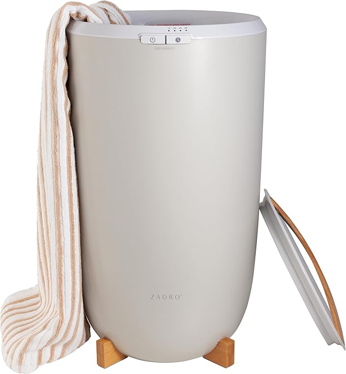 Modern Zadro Towel Warmer with an elegant design, ideal for winter comfort and spa-like indulgence.
